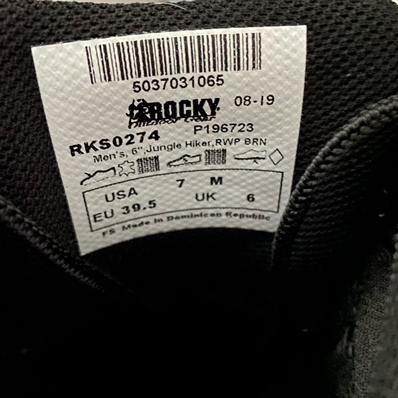 Rocky 6" Tall Brown Hiker Hiking Work Boots Vibram Sole Size 39.5 - Picture 12 of 12